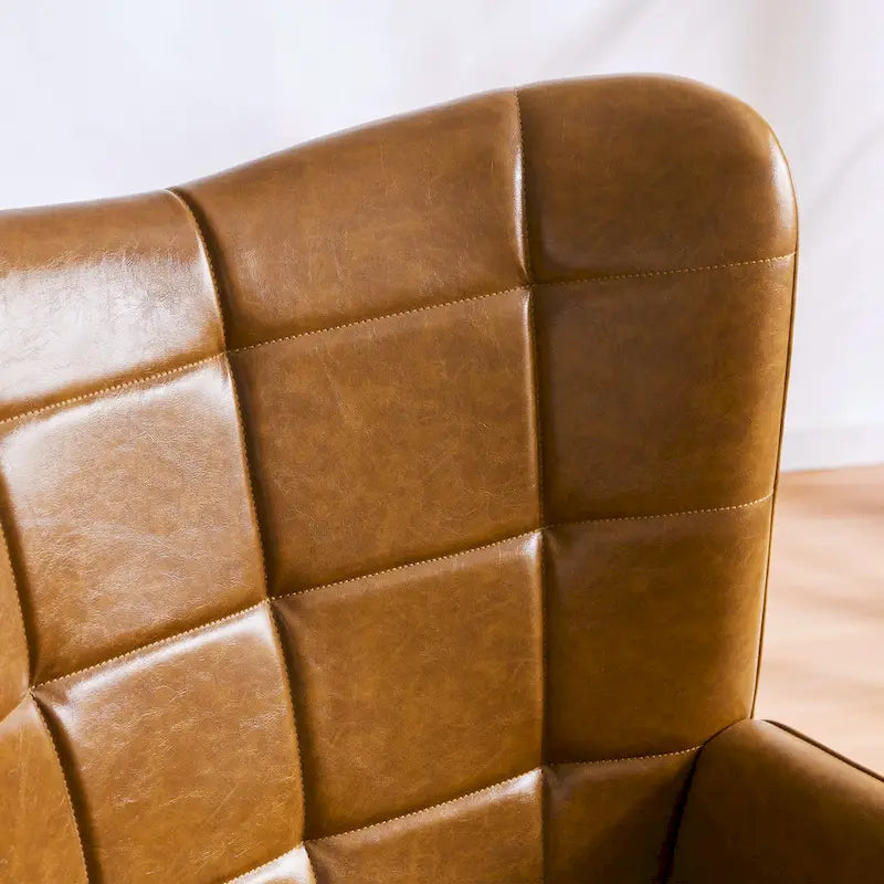 Set of 2 High-Back Tufted Accent Chairs in Cream, Brown, and Taupe - image 29