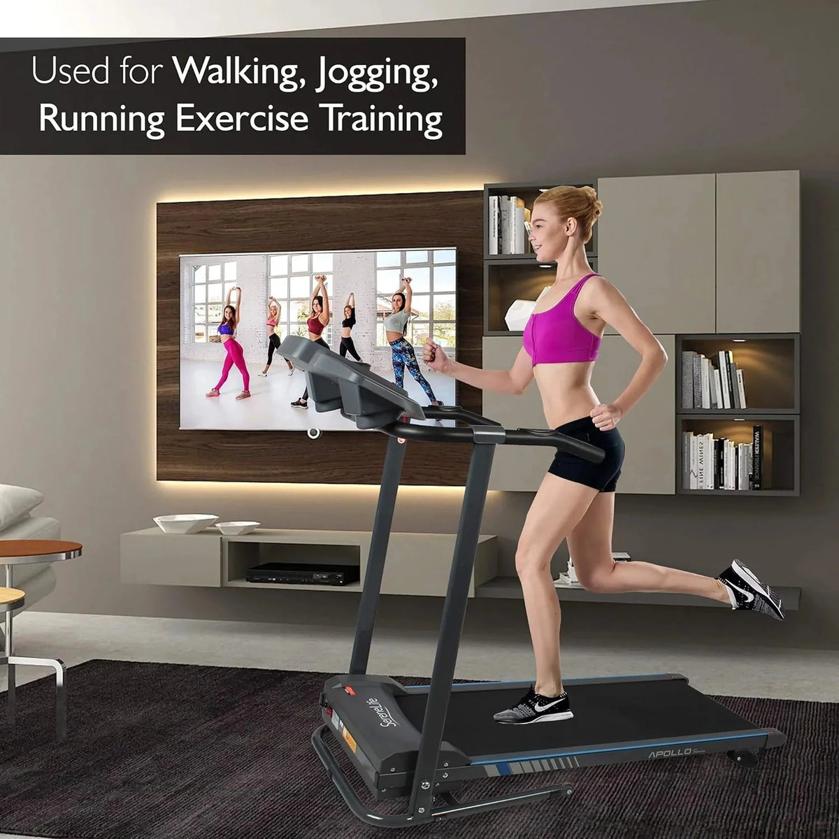 SereneLife Folding Treadmill - Foldable Home Fitness Equipment with LCD for Walking & Running - Cardio Exercise Machine - Preset and Adjustable Programs - Bluetooth Connectivity - image 24