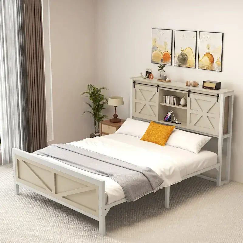Moasis Farmhouse Oak Queen/King Size Bed Frame - image 2
