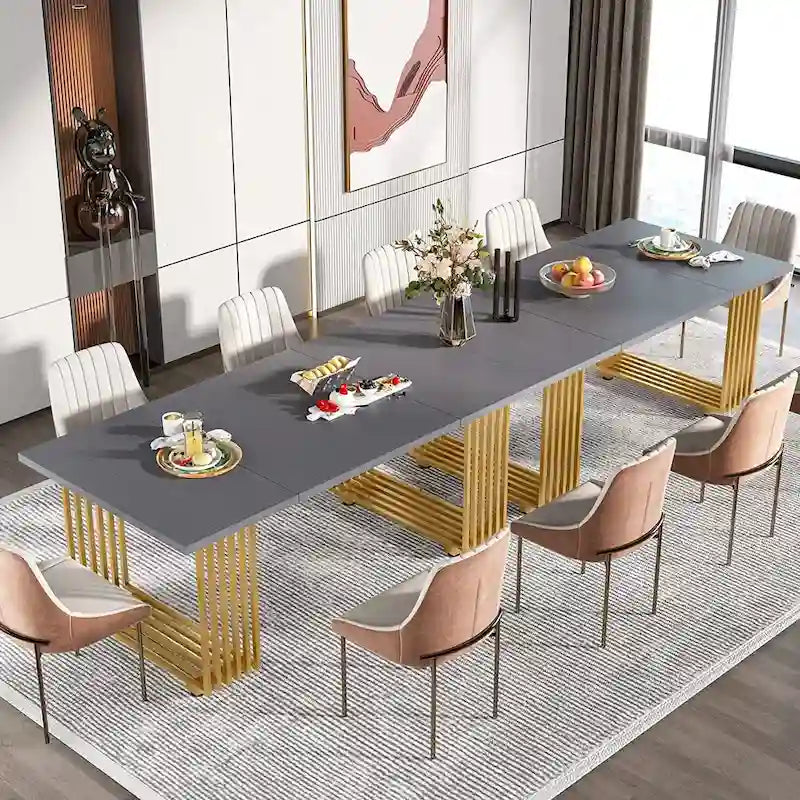 Contemporary 70.8-Inch White Dining Table for 6-8 Guests - image 18
