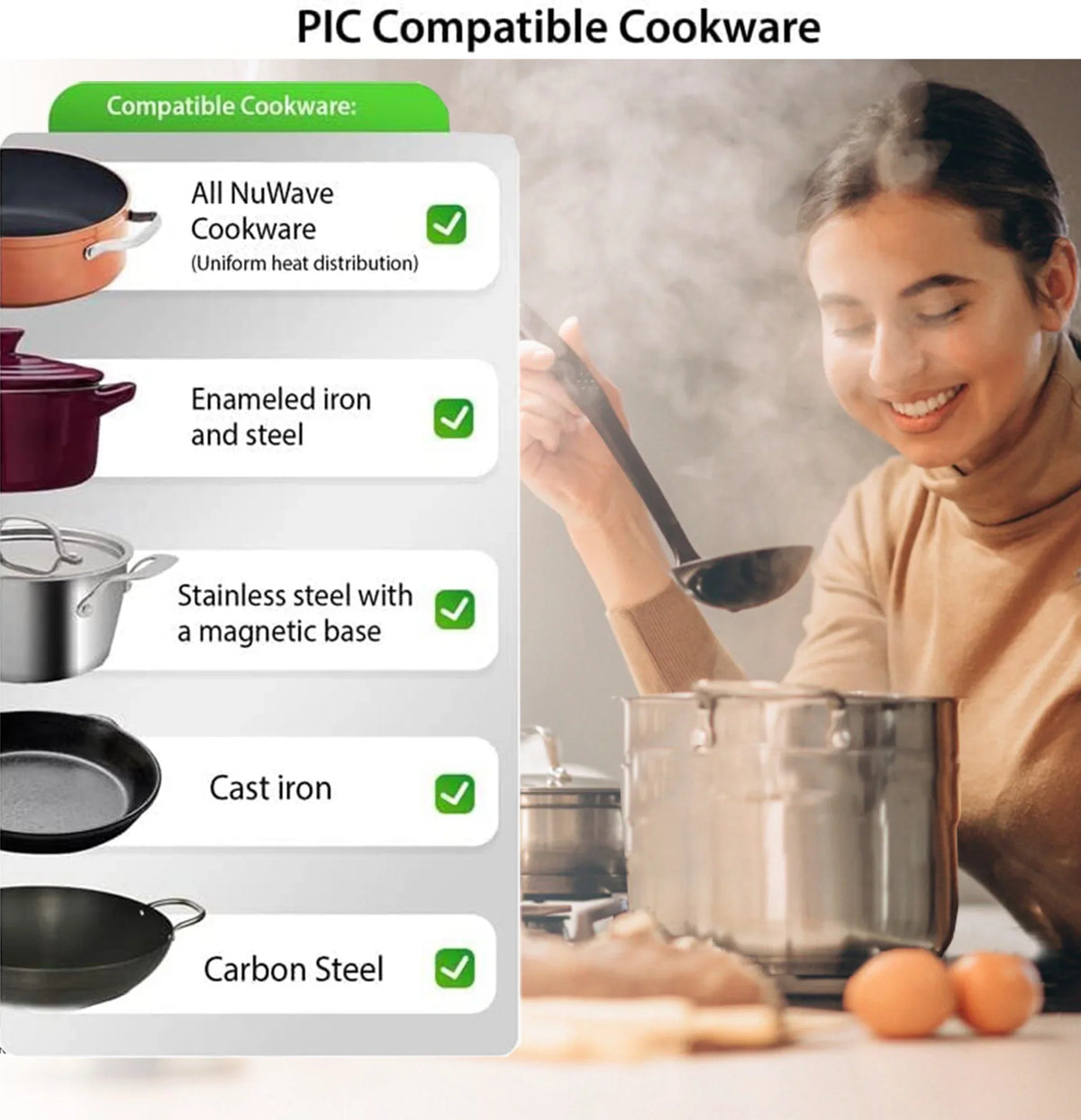 NuWave Electric Double Induction Cooktop 8- Portable Ultrathin with Sensor Touch Precision Induction Cooktop Burner, Home - image 6