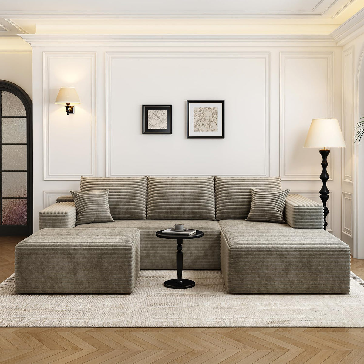 107.5" Cloud Modular Sectional Sofa Couch with L-Shape Chaise,Modern Minimalist Upholstered Couches for Living Room Bedroom,Deep Seat Corner Couch .No Assembly Required (Black,Left Facing Chaise) - image 53