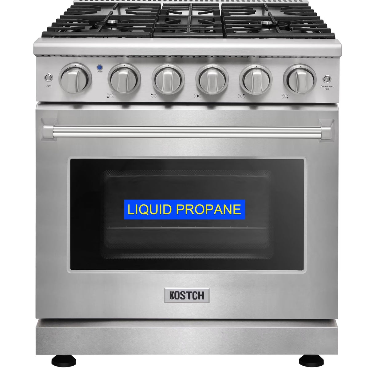KOSTCH 30-in 5 burners 4.55-cu ft Convection Oven Freestanding Liquid Propane Gas Range ( Stainless steel ) - image 1