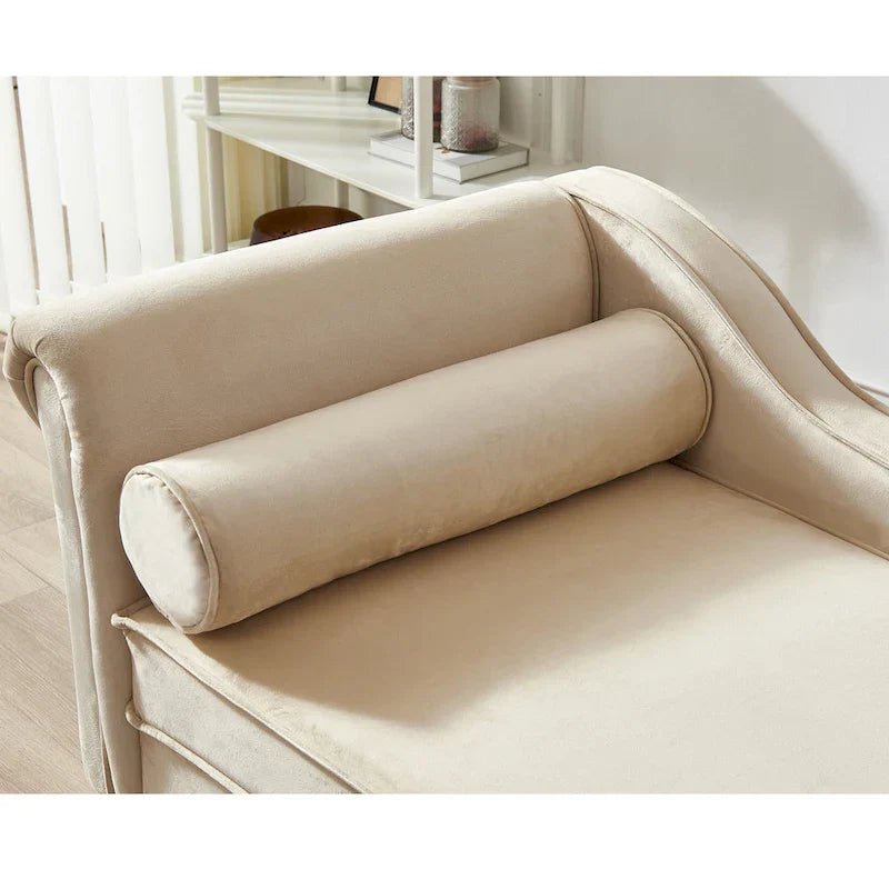 Contemporary Velvet Chaise Lounge Chair with Storage - image 34