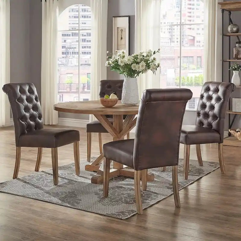 iNSPIRE Q Artisan Benchwright X-Base 48-Inch Round Dining Set - image 4