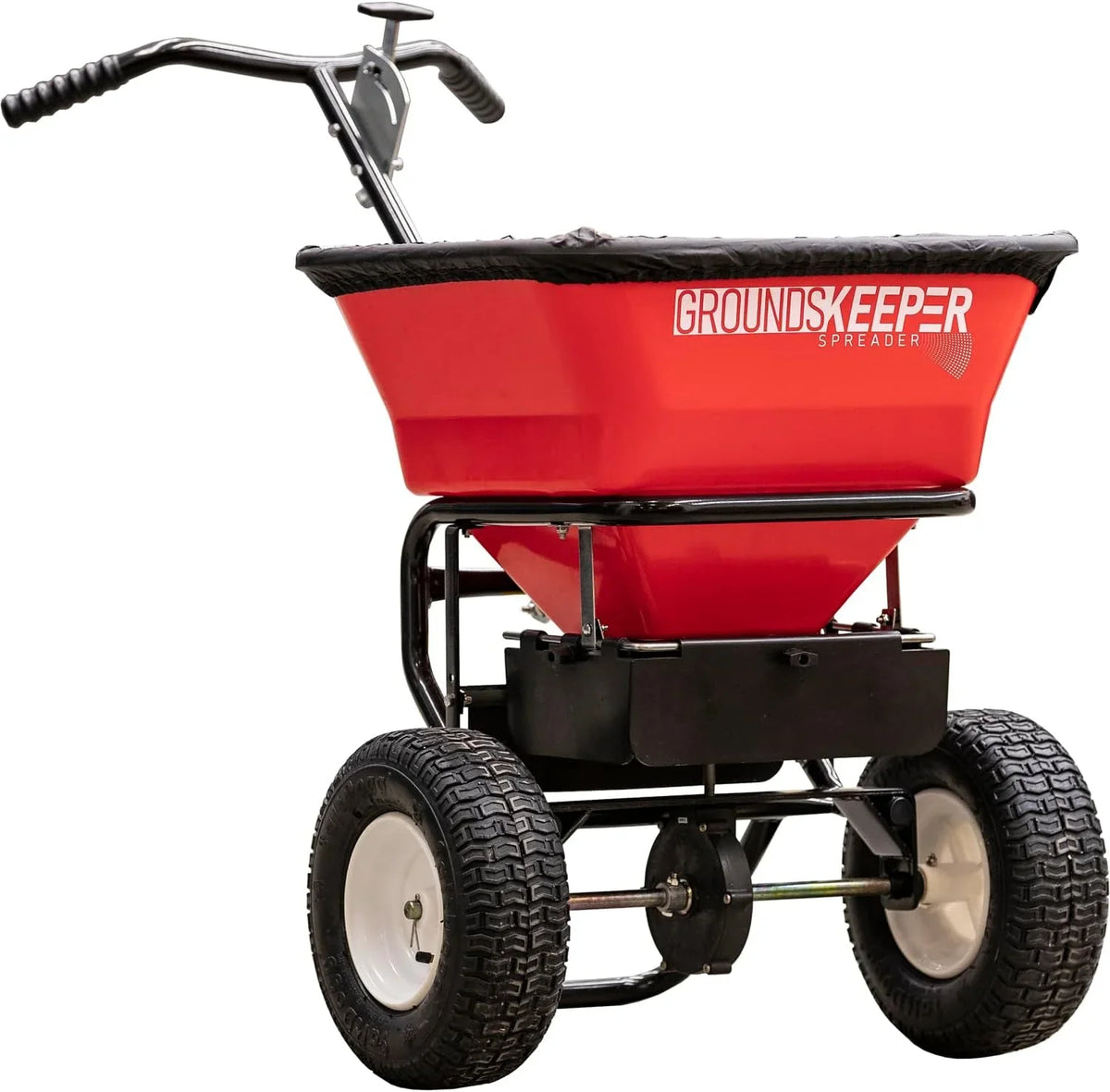 Walk Behind Push Spreader, 100lb Capacity, For Salt, Ice & Snow Melt, Included Grate & Cover With Enclosed Gearbox for Protection. - image 2