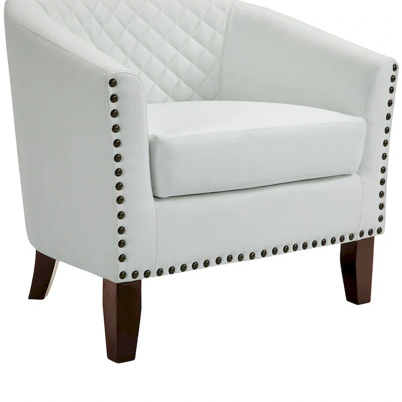 Ethan Barrel Accent Chair in PU Leather with Nailhead Detailing - image 30