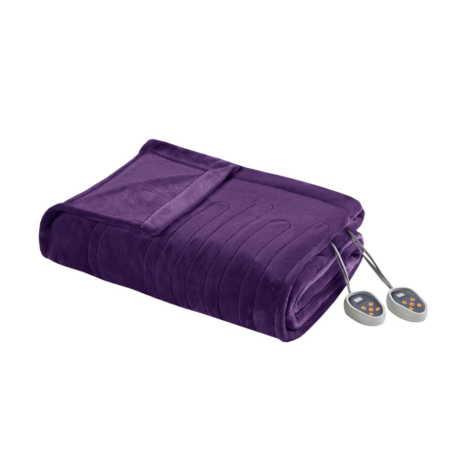 Beautyrest - Plush Heated Blanket - Full - Purple - image 1