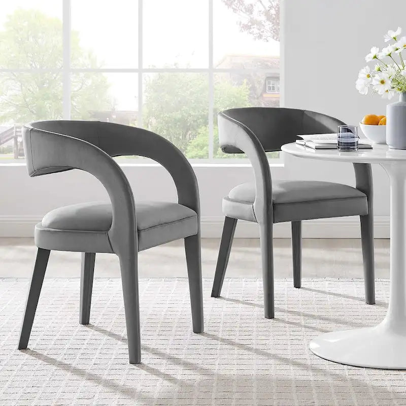 Set of Two Pinnacle Performance Velvet Dining Chairs - image 26