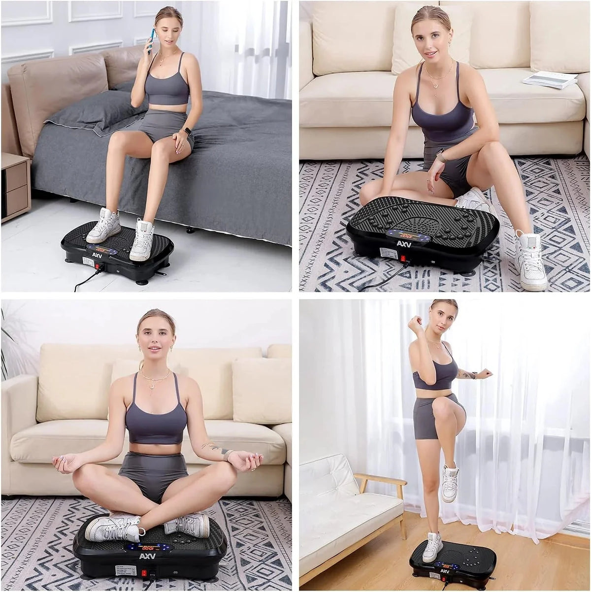 Vibration Plate Fitness Platform Exercise Machine Vibrating Lymphatic Drainage Shaking Full Body Shaker Workout Vibrate Stand Shake Board Sport Gym for Weight Loss Fat Burner for Women Men - image 34