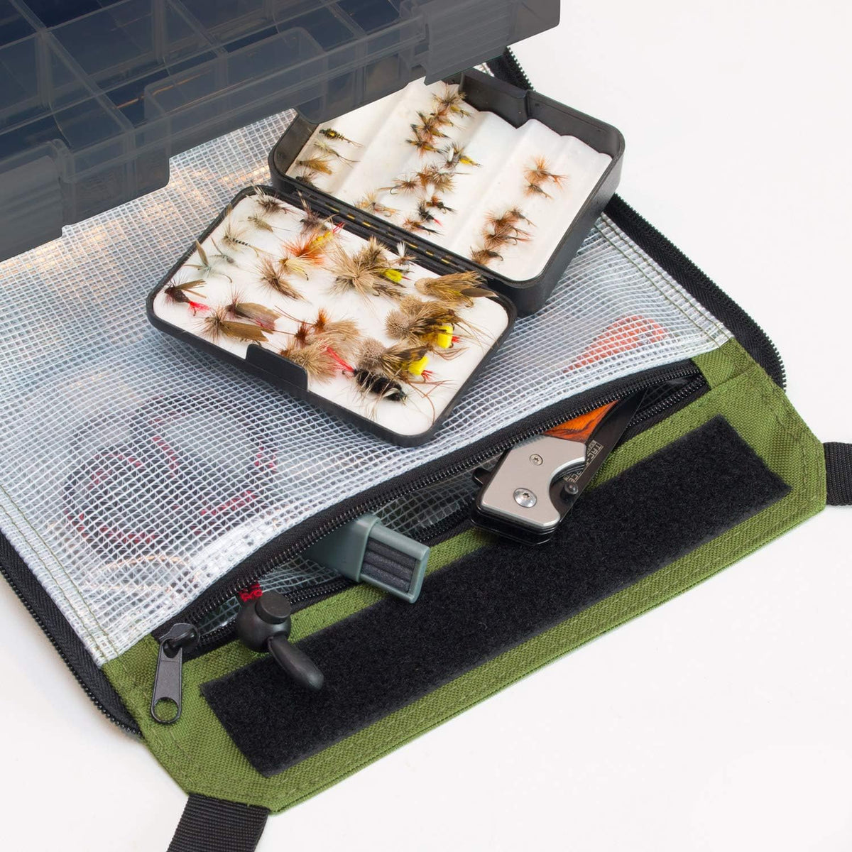 Elkton Outdoors Rolling Tackle Box with Wheels - Waterproof Rolling Fishing Backpack, 5 Removable Tackle Trays, 4 Rod Holders, Fishing Gifts for Men, Fish Tackle Bag, Roller Tackle Box - image 7