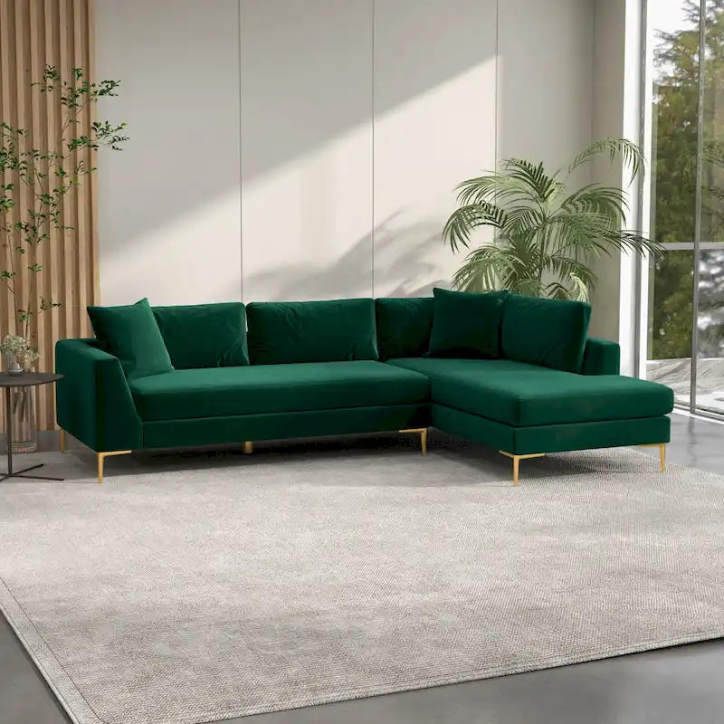 Mae Velvet Corner Sectional Sofa in Mid-Century Modern Style - image 26