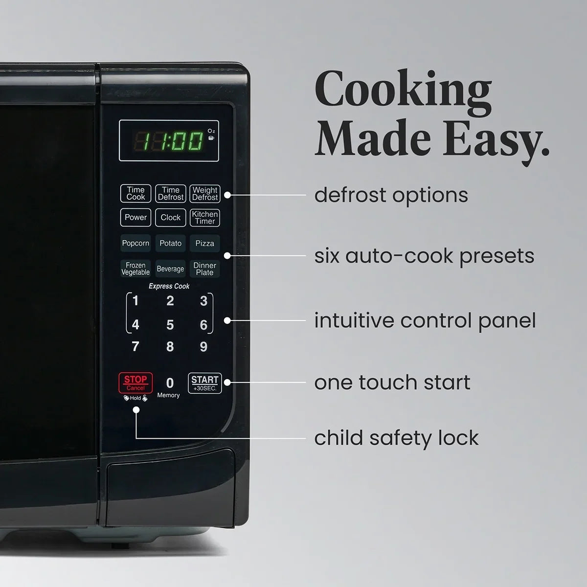 Farberware Countertop Microwave Oven with LED Lighting & Child Lock, 0.7 Cu Ft Black - image 4