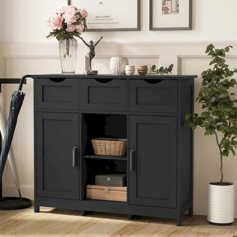 Roomfitters Morden Buffet Sideboard Cabinet with Doors and Drawers - Stylish Coffee Bar and Storage Solution - image 5