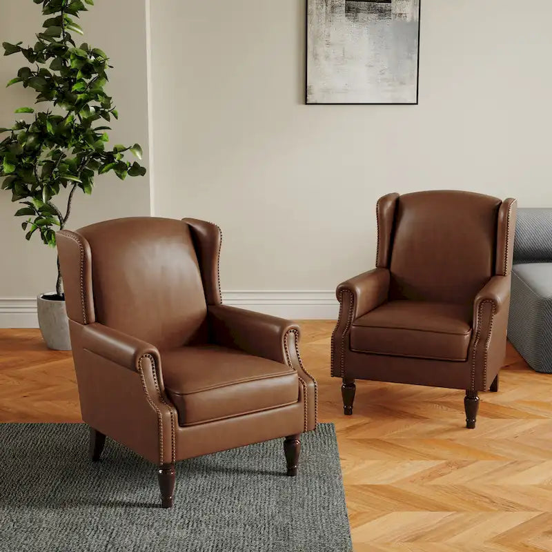 Pair of Stylish Upholstered Accent Chairs with Patterns for Living Room - image 31