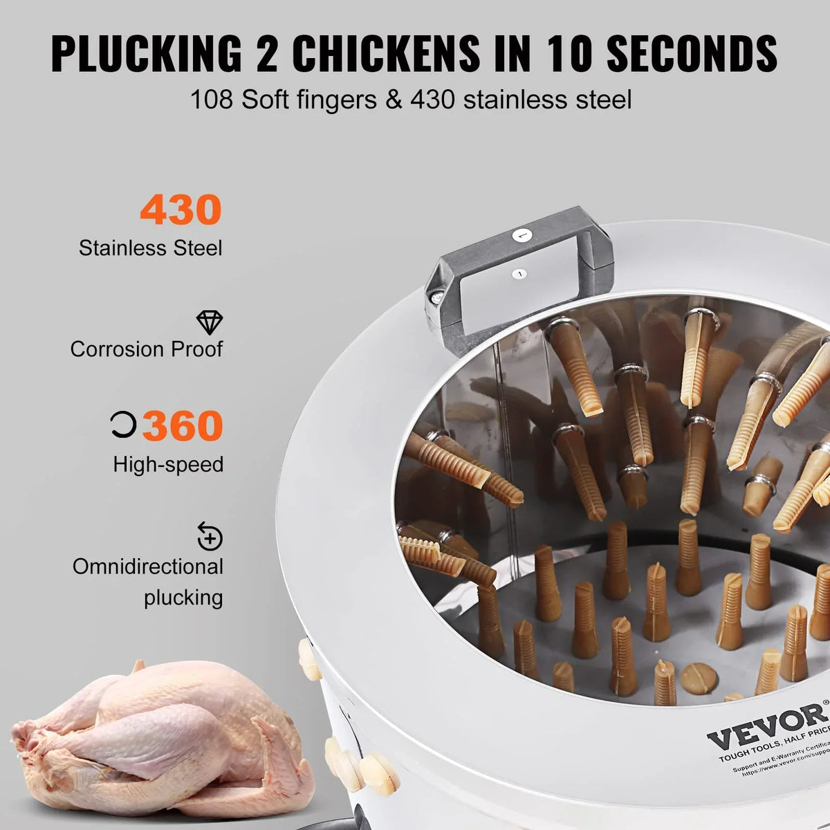 VEVOR 500W Chicken Plucker Machine with 20 Drum - image 6