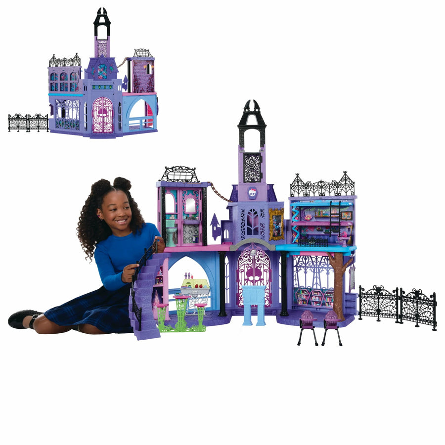 Monster High Haunted High School Doll House, 35+ Accessories, 7+ Play Areas, Interactive Kids Playset - image 1