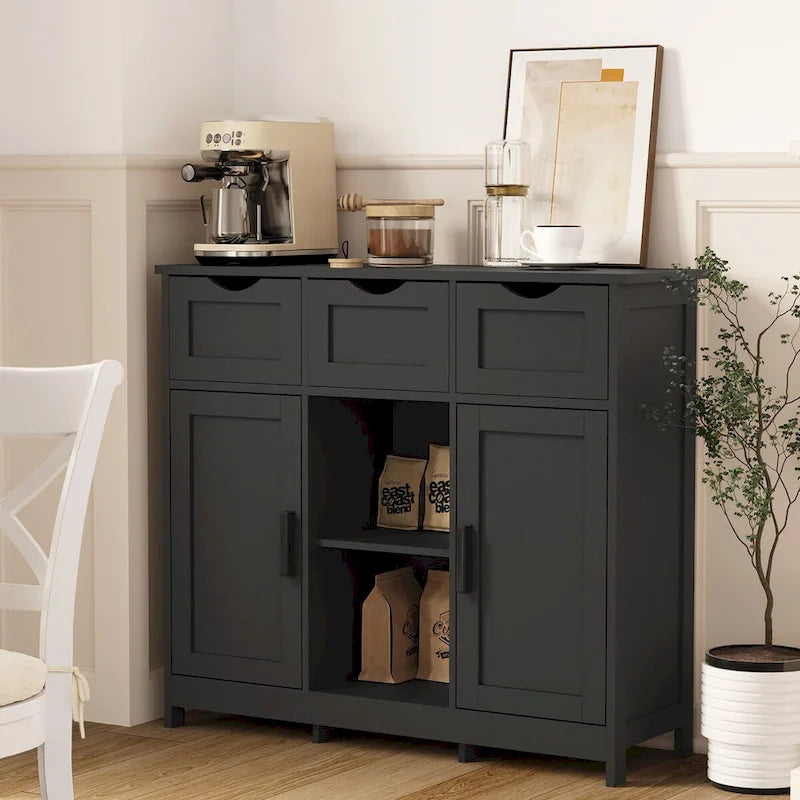 Roomfitters Morden Buffet Sideboard Cabinet with Doors and Drawers - Stylish Coffee Bar and Storage Solution - image 6