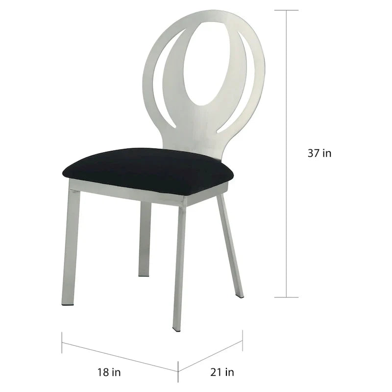Heer Contemporary Black Steel U-Shaped Pedestal 7-Piece Dining Set by Furniture of America - image 13
