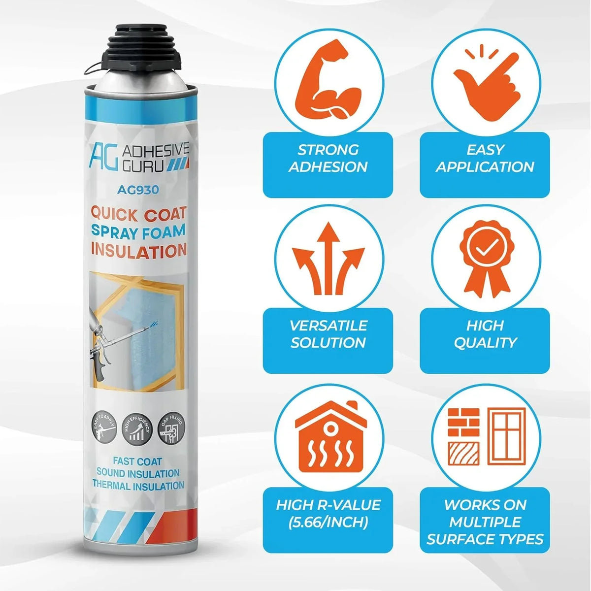 Adhesive Guru Spray Foam Insulation Kit (18 x 32.80 oz/930 Gr - 360 Board Feet), Self - Expanding Adhesive Foam - image 7