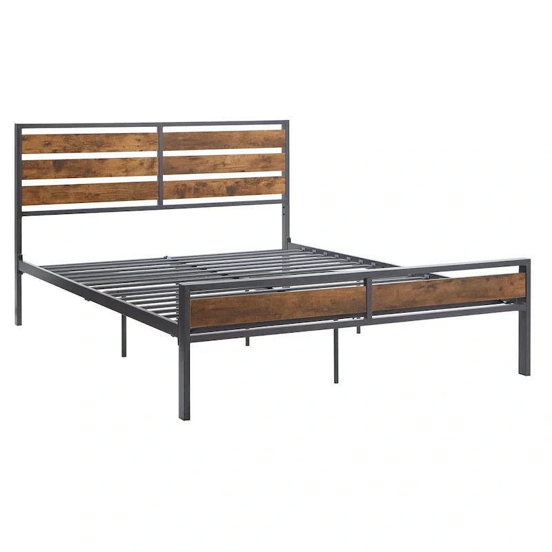 Aabira Low Profile Metal Platform Bed with Wooden Finish Panels by iNSPIRE Q Classic - image 24