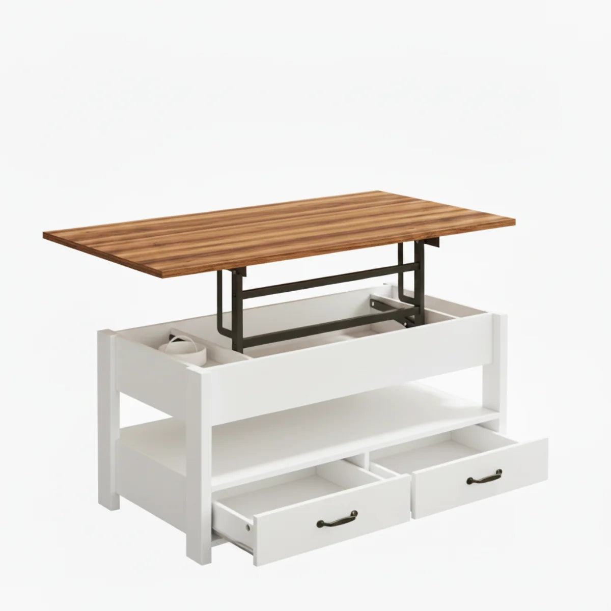 Honey Brown Lift Top Coffee Table With Drawers - image 1