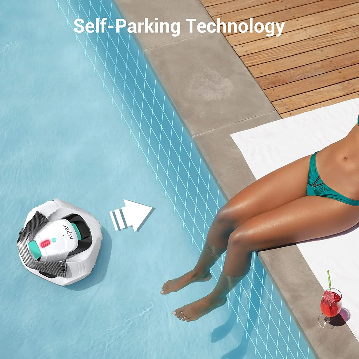Cordless Robotic Pool Cleaner, Pool Vacuum with Dual-Drive Motors - image 6