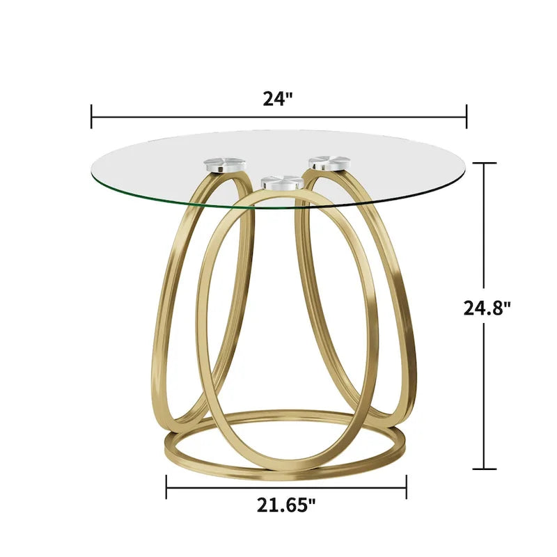 Myhozm Glass Side Table for Living Room with Sturdy Metal Frame - image 11