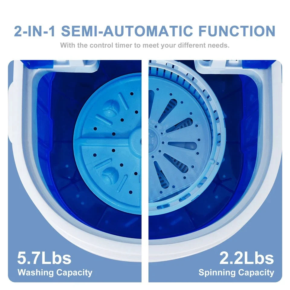 Veado Portable Mini Laundry Washer / 9lbs Capacity Compact Washing Machine / Ideal for Dorm Rooms, Apartments & RVs - image 4