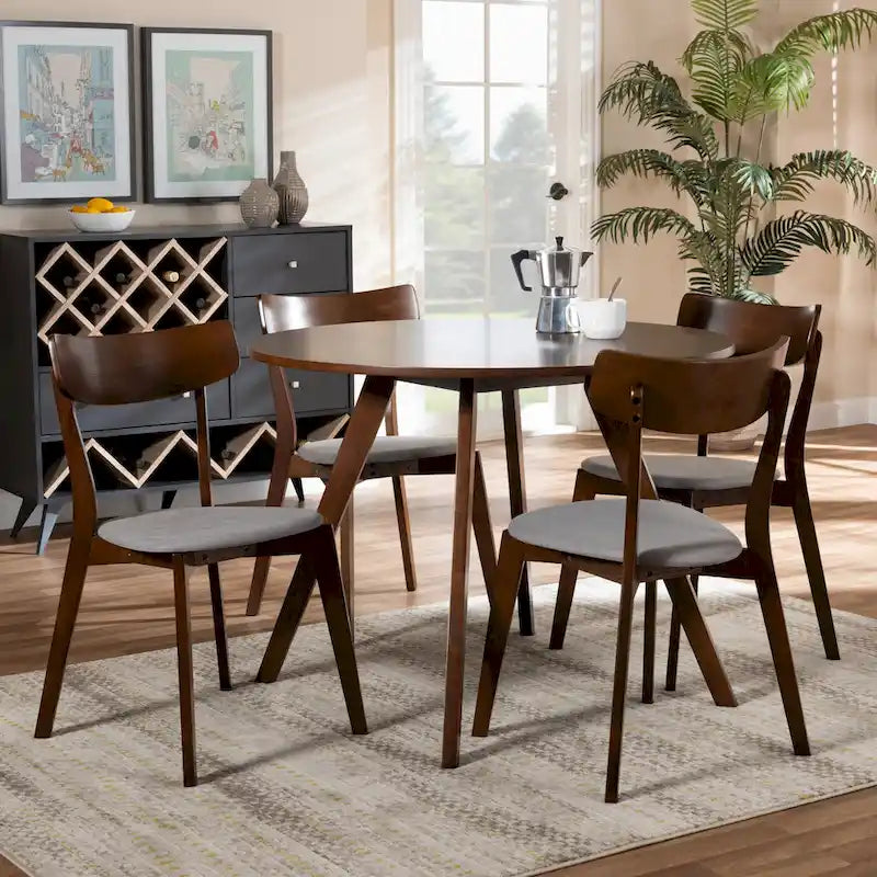Rika 5-Piece Mid-Century Modern Transitional Dining Set - image 3