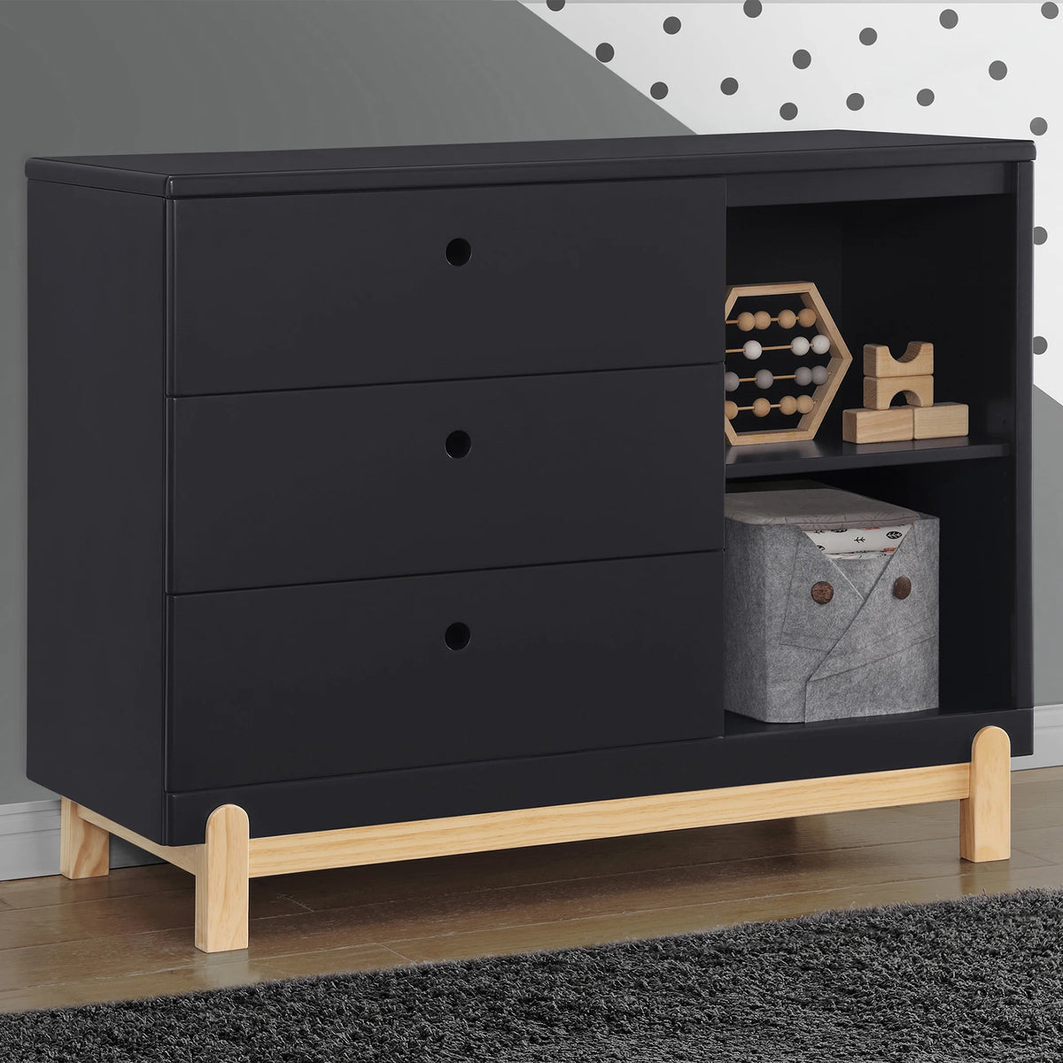 Delta Children Poppy 3 Drawer Dresser with Cubbies and Interlocking Drawers, Bianca White/Natural - image 18