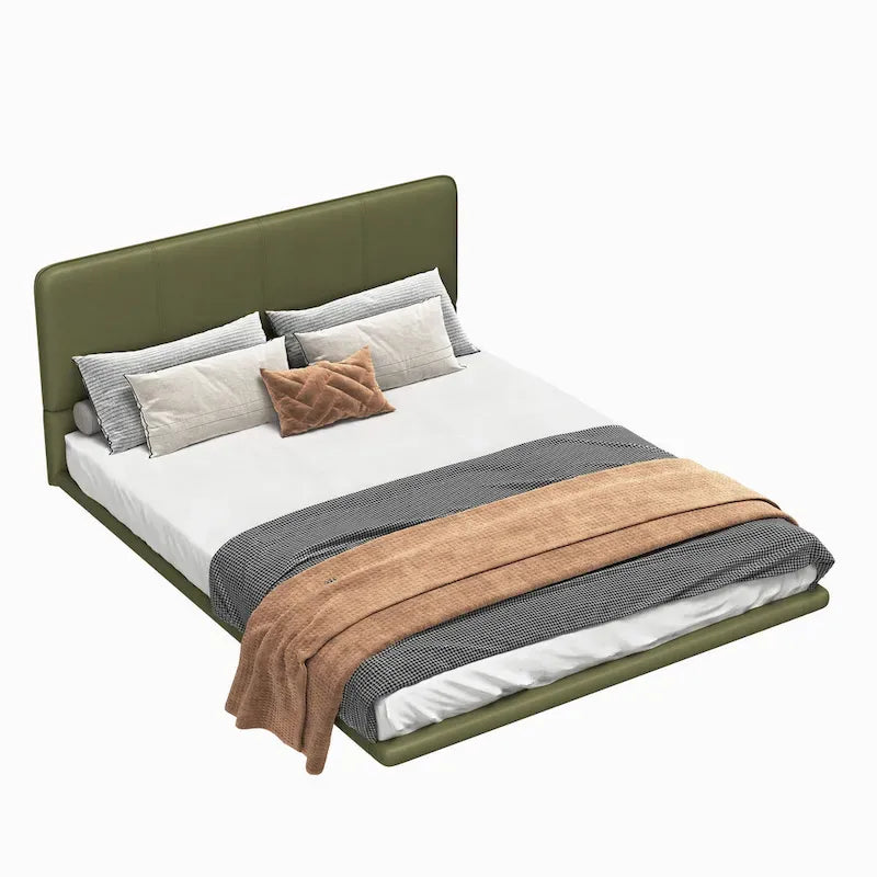 Christopher Knight Home Korli Contemporary Upholstered Leather Floating Bed Frame and Headboard Set with LED Lighting - image 22
