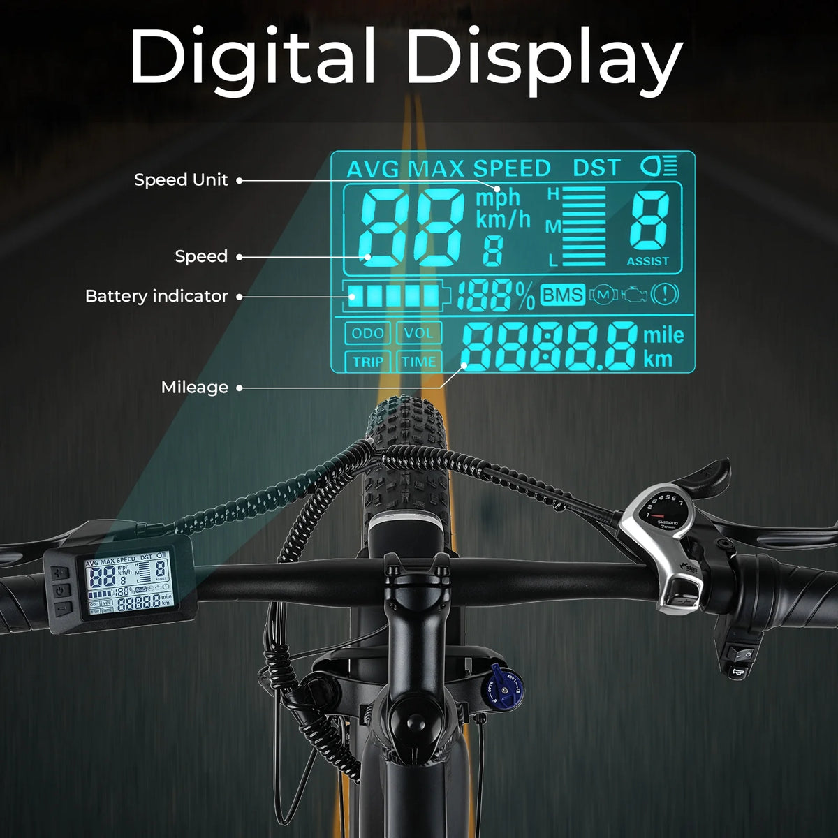 ANCHEER Electric Bike for Adults Peak 1000W Electric Bicycle 48V 15AH Battery Electric Bike 26" x 4.0" Fat Tire - image 26
