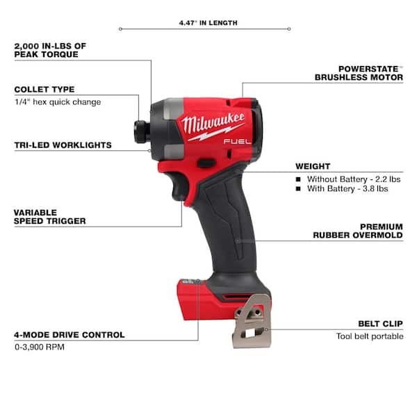 M18 FUEL 18-Volt Lithium-Ion Brushless Cordless Combo Kit (5-Tool) with 1/2 in. Impact Wrench with Friction Ring - image 3