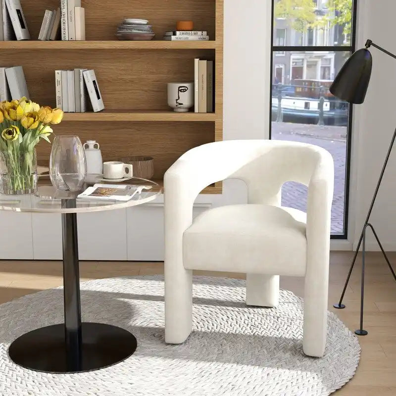 SEYNAR Contemporary Glam Velvet Dining Chair with Open-Back Design - image 8