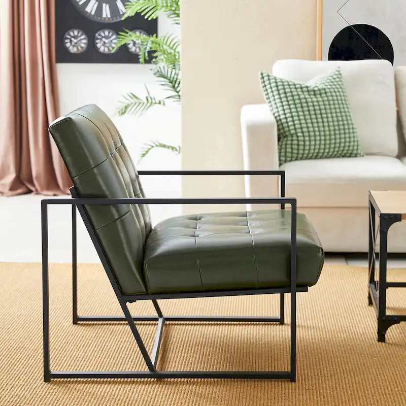 Glitzhome Set of 2 Mid-Century Tufted Accent Chairs in 29.25W PU Leather - image 26