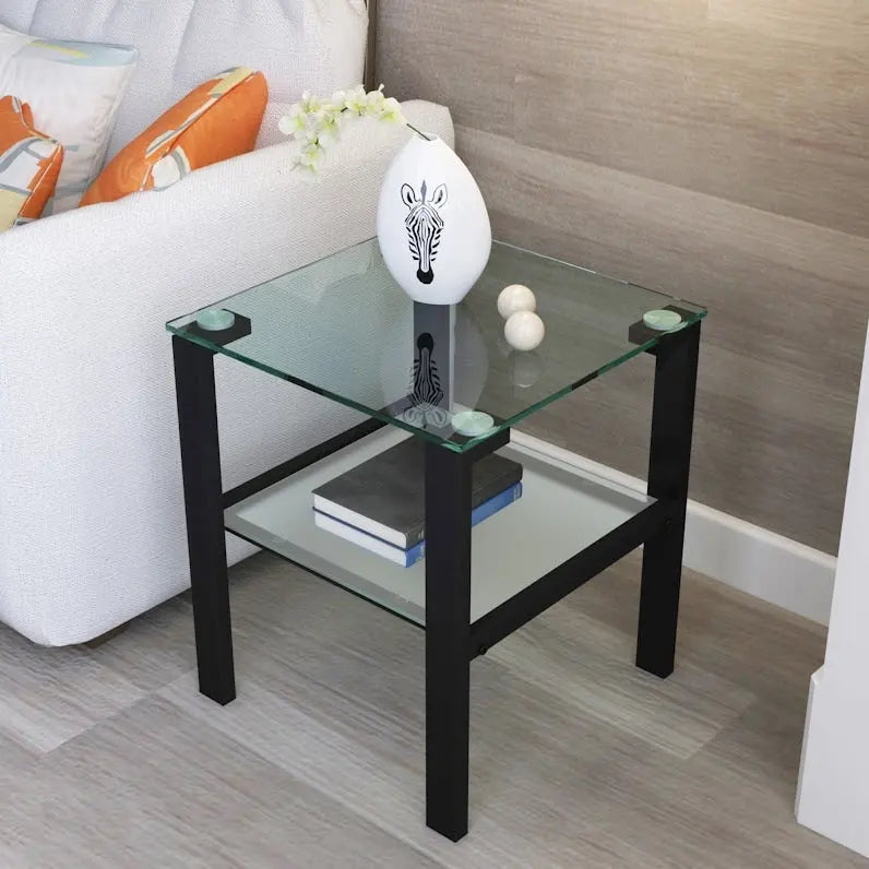 Two-Tier Glass Corner Table - image 1