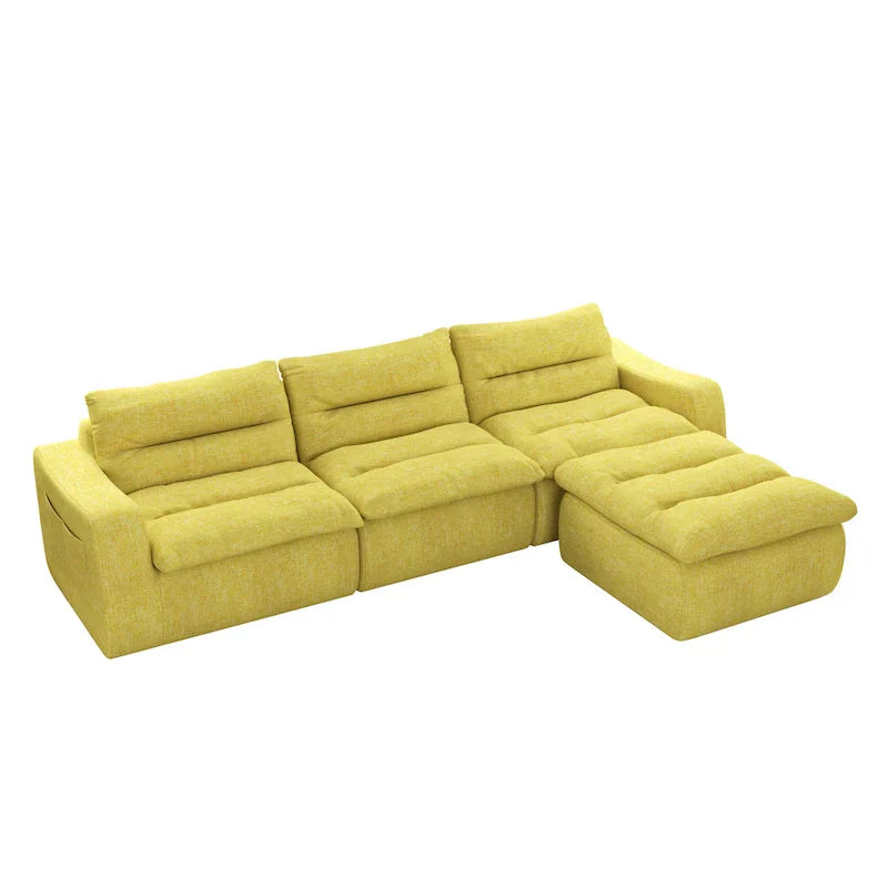 116.26 Modular Foam L-Shaped Sofa - Versatile Free Combination, No Assembly Required & Ergonomic Support (Available in 4 or 6-Seater) - image 17