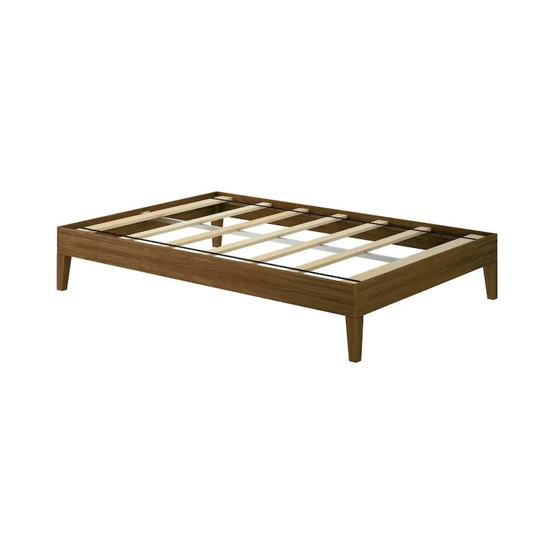 Full-Size Platform Bed with Plank and Beam Design - image 14