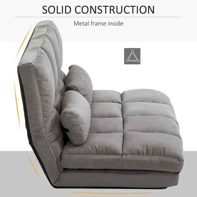Versatile Floor Sofa Chair with 2 Cushions and Adjustable Backrest - image 7