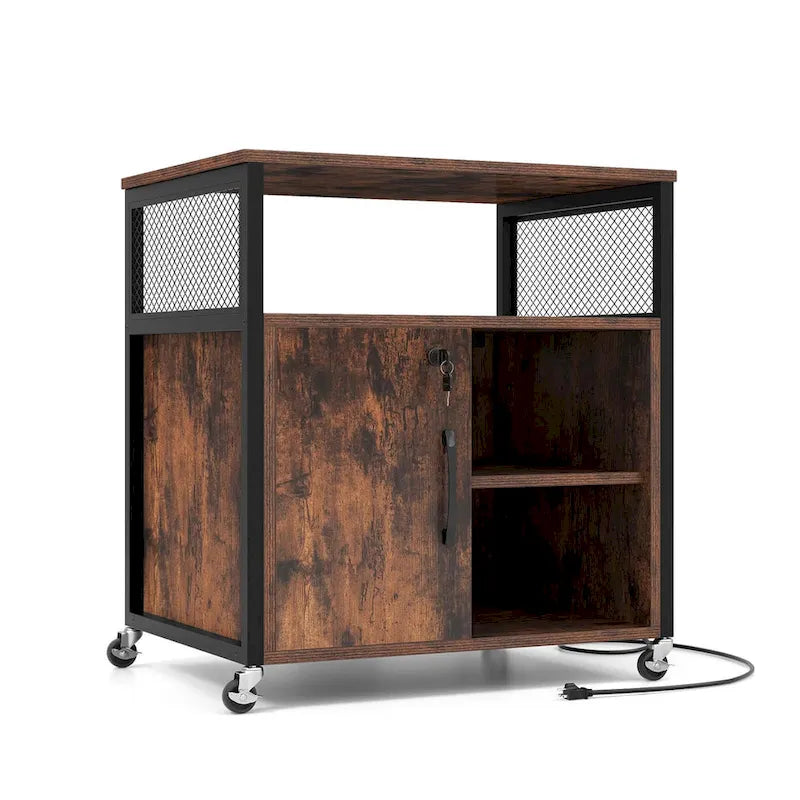Costway Mobile File Cabinet with Charging Station & Cable - Learn More - image 13