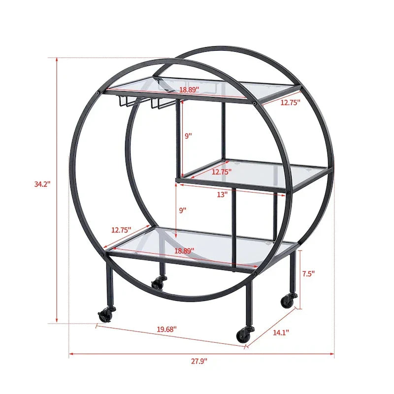 Chic Mobile Bar Cart - Elegant Drink Cabinet for Home & Entertaining - image 16