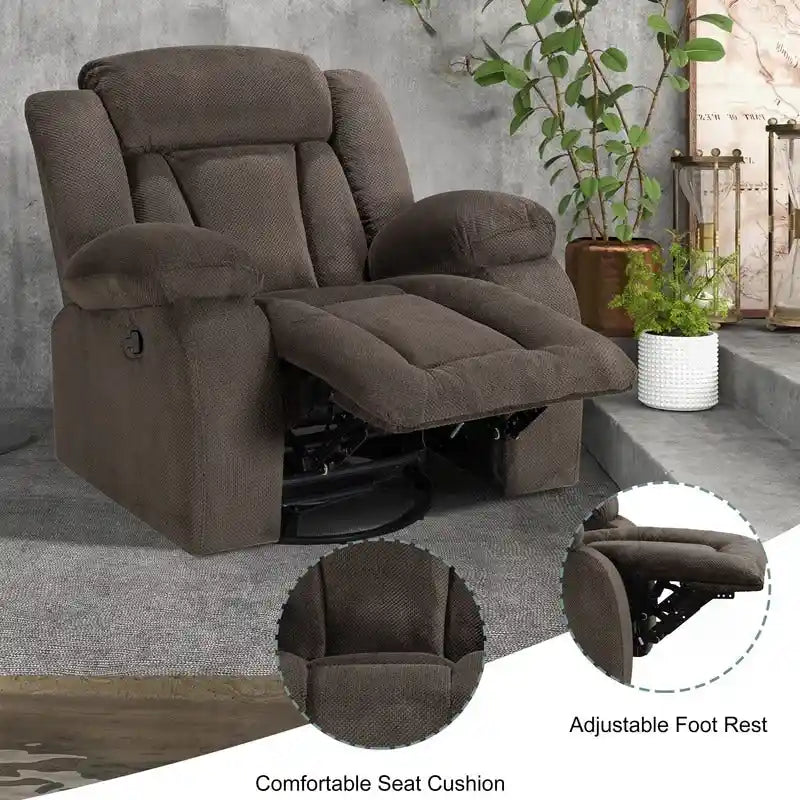 Upholstered Recliner with Rocking and Swiveling Features - image 11