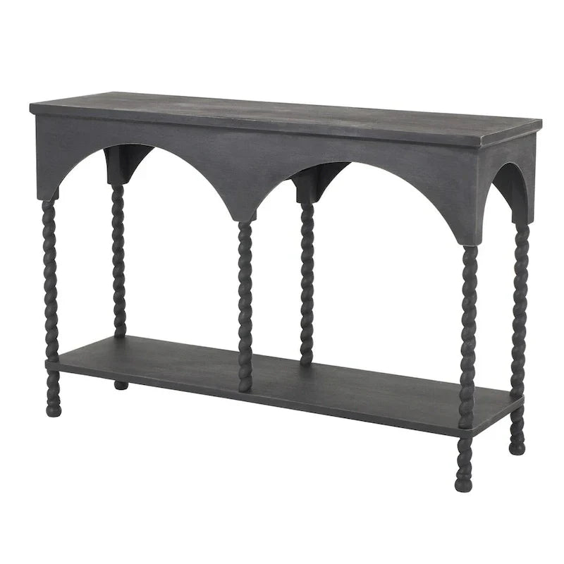 Console Table with Shelf and Arched Design - image 4