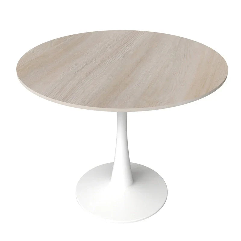 Bristol 35-Inch Round Dining Table for 4 with Sintered Stone Top and White Stainless Steel Pedestal Base - image 27
