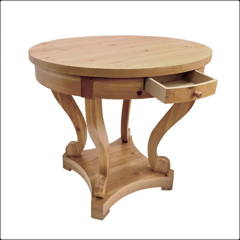 Small Round Dining Table with Curved Legs in Farmhouse Style - image 13