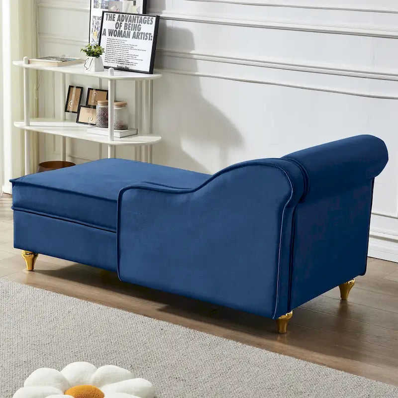 Contemporary Velvet Chaise Lounge Chair with Storage - image 20