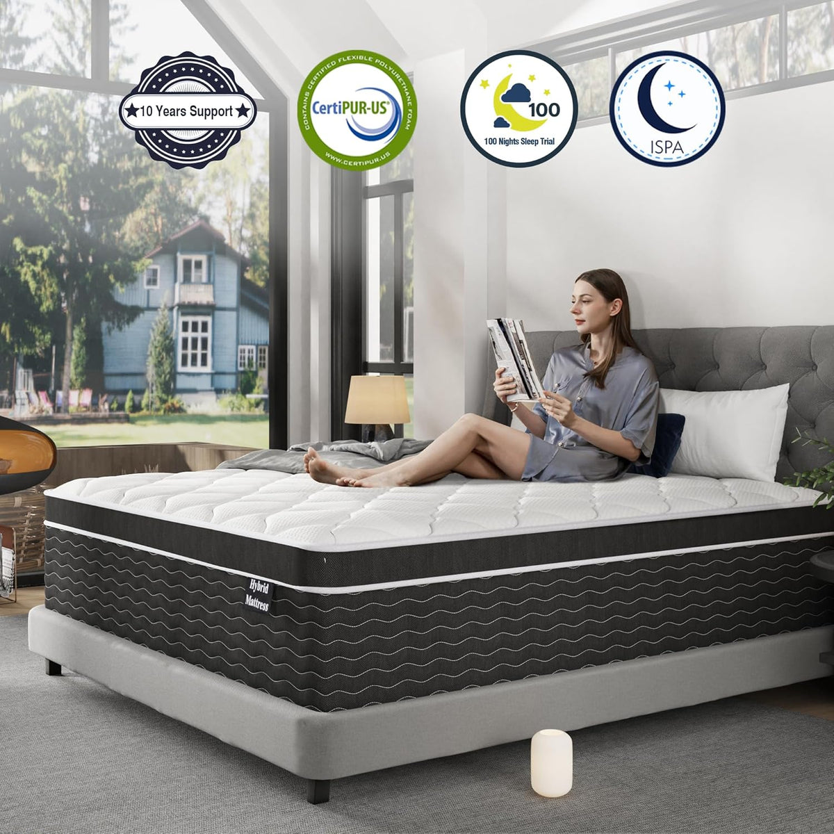 Full Size Mattress 10 Inch Full Size Mattress in a Box Medium Plush Hybrid Mattress - image 14