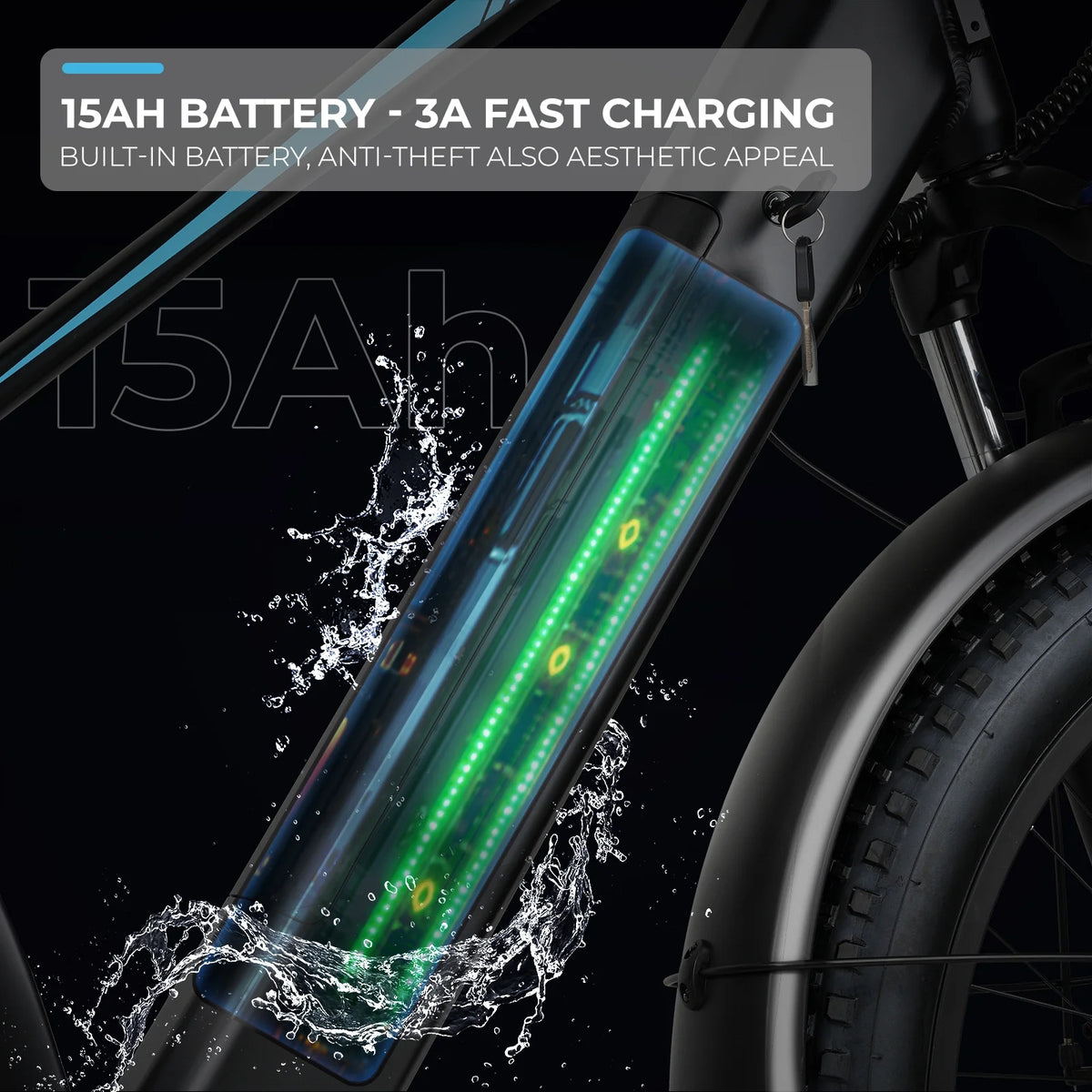 ANCHEER Electric Bike for Adults Peak 1000W Electric Bicycle 48V 15AH Battery Electric Bike 26" x 4.0" Fat Tire - image 8