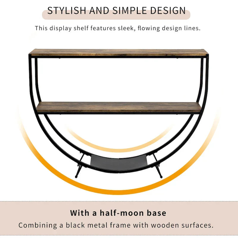 Merax Rustic Industrial Demilune Console Table - image 8